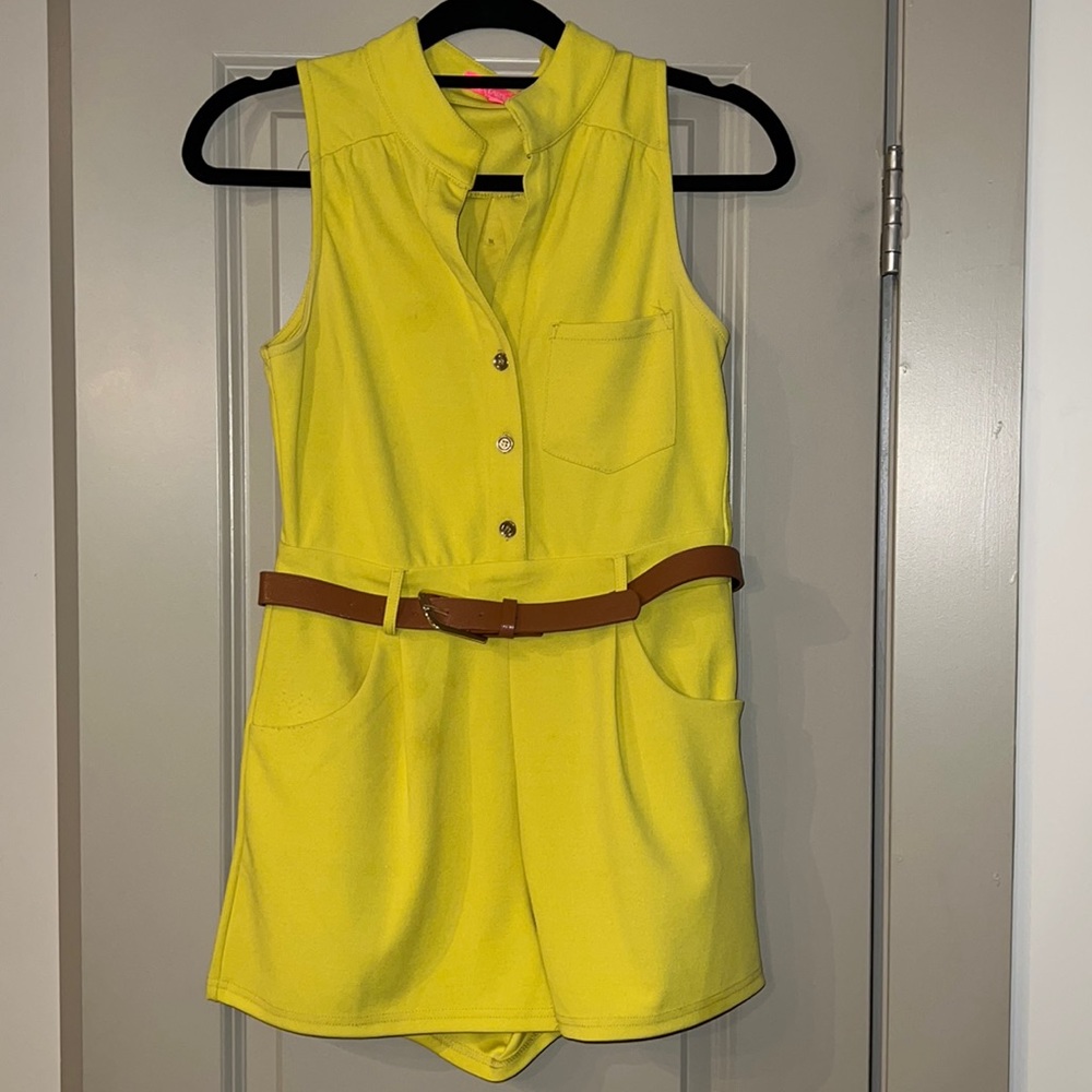 Yellow romper with pockets